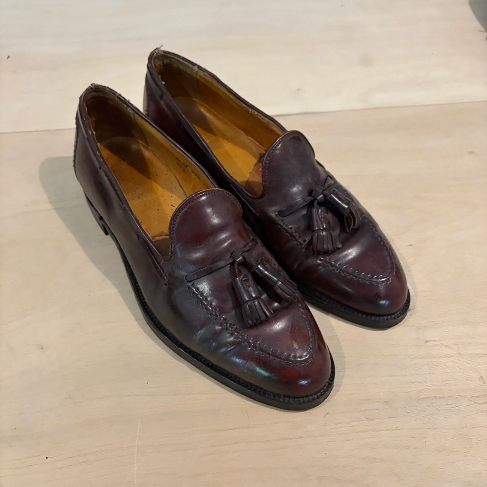 Peal & Co Brooks Brothers Tassel Loafers Mens 10 C Brown Leather Dress Shoes JR - Picture 2 of 9